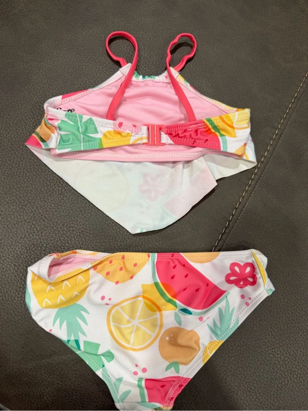 Care Bears Pink & Yellow Fruit-Print Girls' Two-Piece Bikini
